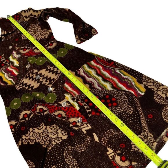 I AM Alberto Makali Long Sleeve Wool Blend Button Down Floral Midi Dress - Picture 9 of 10